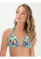 Bikini Triangular Estampado Para Mujer Azul de Haby