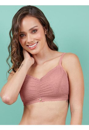 Bralette En Encaje Para Mujer Haby Rosa