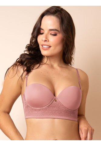 Brasier Strapless En Encaje Haby Rosa Haby