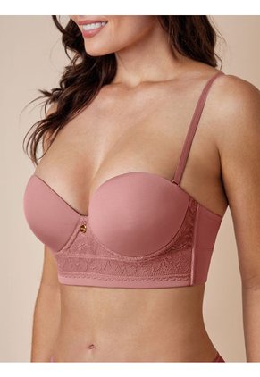 Brasier Strapless En Encaje Haby Rosa