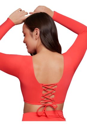 Top De Baño Manga Larga Haby Naranja