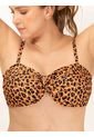 Top De Baño Strapless Estampado Café de Haby
