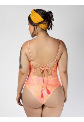 Traje De Baño Entero Estampado Haby Rosa