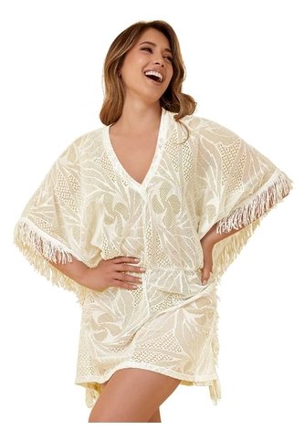 Pareo Kimono En Malla Color Vainilla Haby Haby