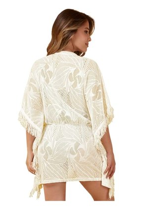 Pareo Kimono En Malla Color Vainilla Haby