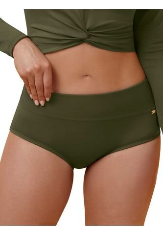 Panty De Baño Alto En Cintura Para Mujer Haby Verde Militar Haby