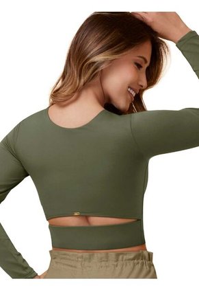 Top De Baño Manga Larga Haby Verde Militar