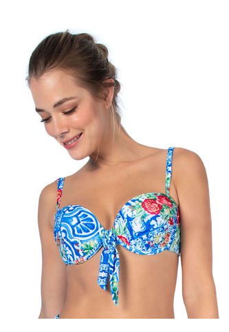 Top De Baño Estampado Haby Azul Haby