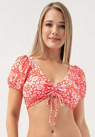 Top De Baño Haby Rojo Estampado Haby
