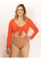 Traje De Baño Entero Manga Larga Haby Naranja de Haby