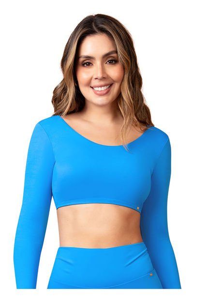 Top De Baño Manga Larga Haby Turquesa