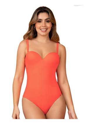 Traje De Baño Entero Strapless Haby Naranja