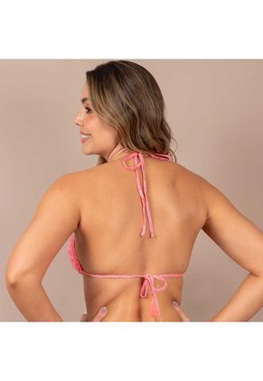 Bikini Triangular Estampado Para Mujer Fucsia