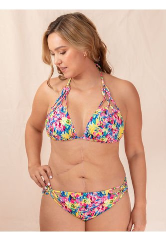 Bikini Triangular Estampado Para Mujer Fucsia Haby