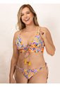 Bikini Triangular Estampado Para Mujer Lila de Haby