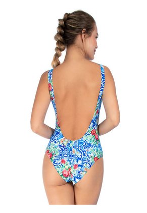 Traje De Baño Entero Estampado Haby Azul