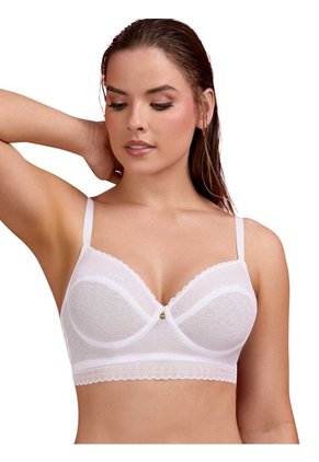 Brasier Espalda Ancha Y Encaje Color Blanco Haby