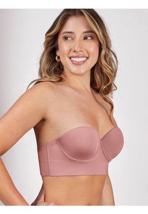 Brasier Strapless Espalda Ancha Rosa Haby