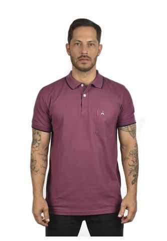 Camiseta Tipo Polo Con Bolsillo Para Hombre Lila Hamer Hamer