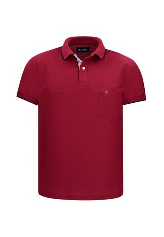 Camiseta Tipo Polo Con Bolsillo Para Hombre Vinotinto Hamer Hamer