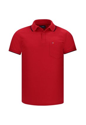 Camiseta Tipo Polo Con Bolsillo Para Hombre Roja Hamer