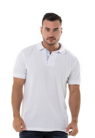 Camiseta Tipo Polo Basica Para Hombre Blanca Hamer Hamer