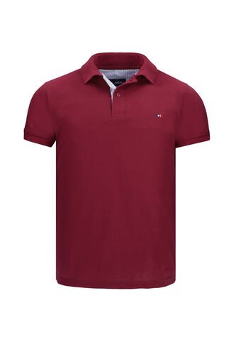 Camiseta Tipo Polo Bordada Para Hombre Vinotinto Hamer Hamer