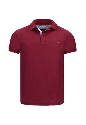 Camiseta Tipo Polo Bordada Para Hombre Vinotinto Hamer