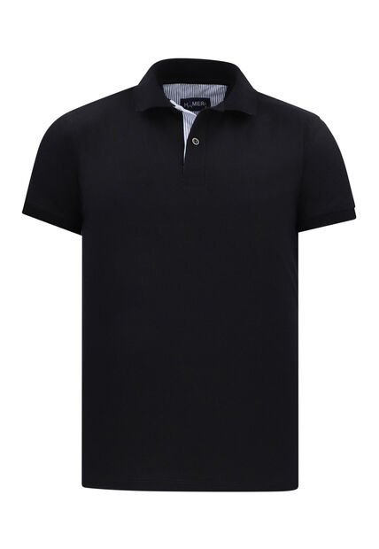 Camiseta Tipo Polo Basica Para Hombre Negra Hamer