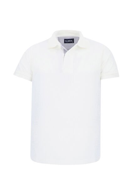 Camiseta Tipo Polo Basica Para Hombre Marfil Hamer