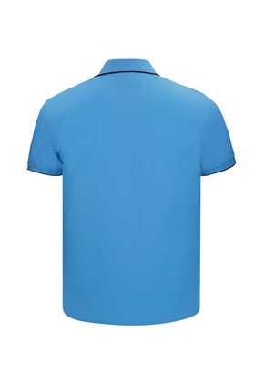Camiseta Tipo Polo Azul Claro Hamer Bolsillo Bordado