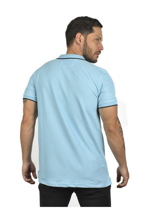 Camiseta Tipo Polo Con Bolsillo Para Hombre Azul Hamer
