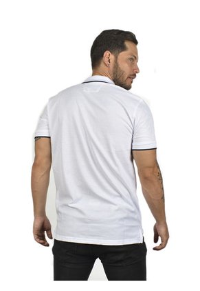 Camiseta Tipo Polo Con Bolsillo Para Hombre Blanca Hamer