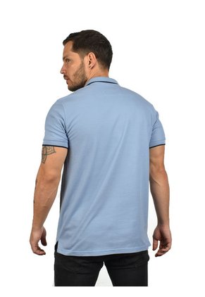 Camiseta Tipo Polo Con Bolsillo Para Hombre Azul Hamer