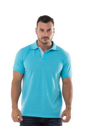 Camiseta Tipo Polo Basica Aguamarina Para Hombre Hamer