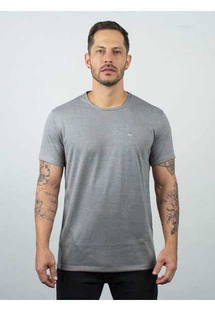 Camiseta Basica Gris Cross Hamer Para Hombre Con Bordado En El Frente