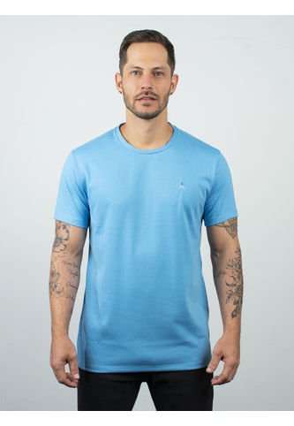 Hamer - Camiseta Basica Azul Calro Hamer Para Hombre Bordada En El Frente