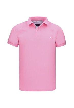 Camiseta Tipo Polo Bordada Para Hombre Rosada Hamer