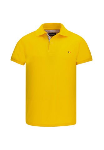 Camiseta Tipo Polo Bordada Para Hombre Amarilla Hamer Hamer