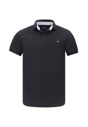 Camiseta Tipo Polo Bordada Para Hombre Negra Hamer