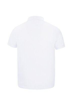 Camiseta Tipo Polo Bordada Para Hombre Blanca Hamer