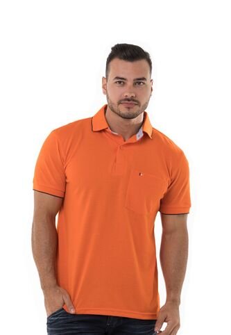 Camiseta Tipo Polo Basica Para Hombre Naranja Hamer Hamer