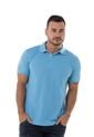 Camiseta Tipo Polo Basica Para Hombre Azul Claro Hamer de Hamer