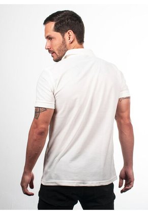 Camiseta Tipo Polo Con Bolsillo Para Hombre Marfil Hamer