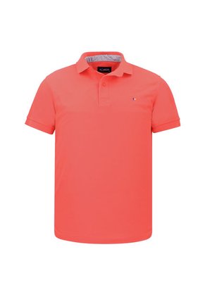 Camiseta Tipo Polo Bordada Para Hombre Coral Hamer