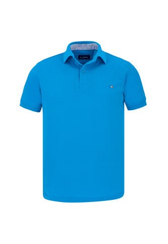 Camiseta Tipo Polo Bordada Para Hombre Turquesa Hamer Hamer
