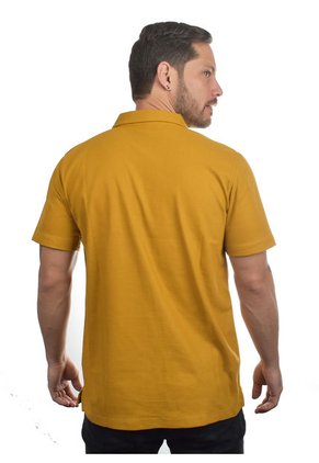 Camiseta Tipo Polo Mostaza Hamer Con Bolsillo
