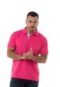 Camiseta Tipo Polo Basica Fucsia Claro Para Hombre Hamer de Hamer