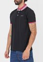 Polo Negro-Rosa-Blanco HANG TEN de HANG TEN