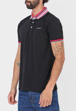 Polo Negro-Rosa-Blanco HANG TEN